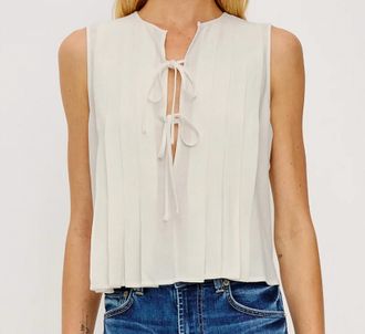Rails Aja Pleated Sleeveless Top In Ivory
