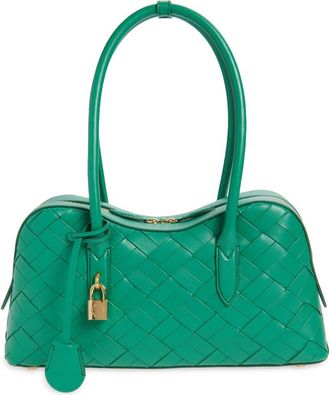 Stella McCartney Ryder Woven Faux Leather Shoulder Bag in Bright Green at Nordstrom