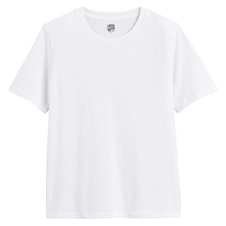 La Redoute Collections T-shirt met ronde hals en korte mouwen