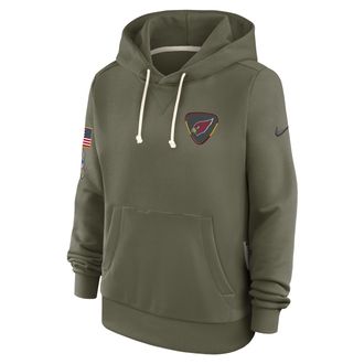 Nike Arizona Cardinals Salute to Service Sideline Nike Womens Dri-FIT NFL Pullover Hoodie in Brown | 03C32DHA21-ACE