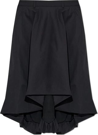 Moschino Asymmetrische Rok - Dames - Midirokken - Zwart - M - Katoen - Rokken