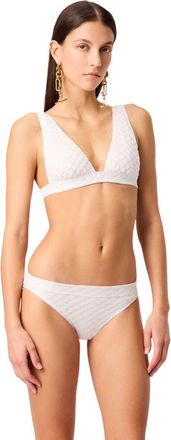 Missoni Bralette Bikini In Lam&eacute; Viscose With Raschel Workmanship in White at Nordstrom, Size 40 It