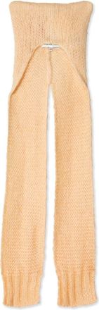 Maison Margiela knitted scarf beanie - women - Mohair/Polyamide - M - Neutrals