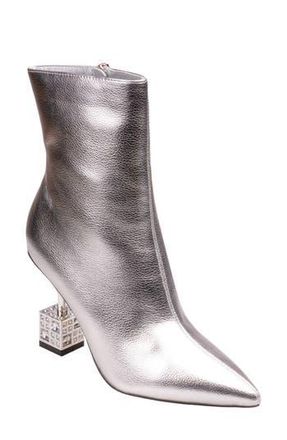 Lady Couture Crown Pointed Toe Bootie in Silver at Nordstrom Rack, Size 13