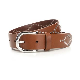 Isabel Marant Liliana Studded Leather Belt - female - Isabel Marant - Belts - Brown - 90 CM - Accessories