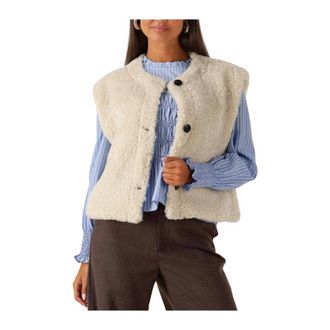 Another Label Jassen, Dames, Beige, M, Polyester, Michelle Jack voor Stijlvolle Herfst