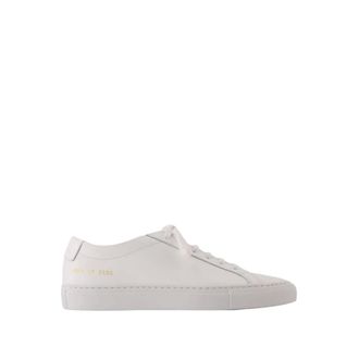 Common Projects Sneakers, female, White, Size: 6 US White Leather Low Top Sneakers