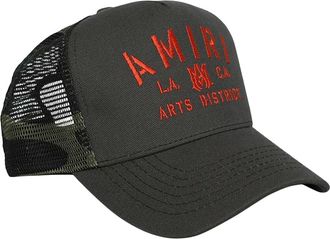 Amiri Stencil Militaire Groene Trucker Pet