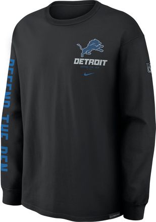 Nike Detroit Lions Rivalries Collection Max90 Nike Mens NFL Long-Sleeve T-Shirt in Black | 04T900A9J-TMT
