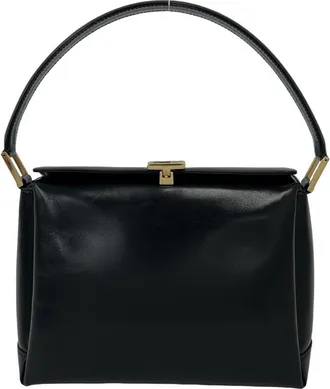 Gucci Black Leather Handbag Tote Bag (Pre-Owned)