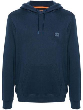 BOSS Hoodie met logopatch - Blauw