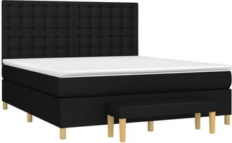 vidaXL Vidaxl - Cama Box Spring Con Colch&oacute;n Tela Negro 180x200 Cm