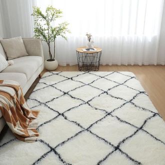 OEM Alfombra Tuserxln De Pelo Largo Para Sala De Estar, 120 X 160 Cm, Alfombra De Mesita De Noche, Suave Y Mullida Para Sala De Estar, Dormitorio O Sof&aacute;