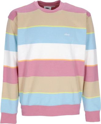 Obey Vintage Gestreepte Sweater - Heren - Sweatshirts - Veelkleurig - XL - Katoen - Hoodies & sweatvesten