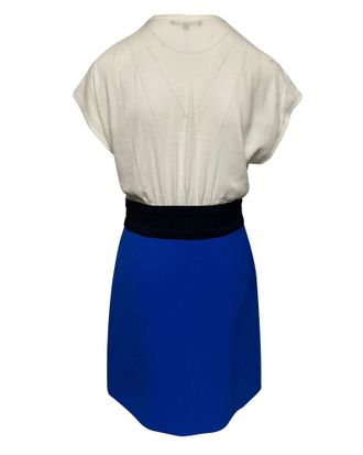 Maje Color Block Dress in White Viscose