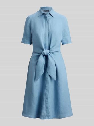 Lauren Ralph Lauren Hemdblusenkleid aus reinem Leinen in Hellblau, Gr&ouml;&szlig;e 38