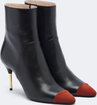 Valentino Garavani Sinead suede-trimmed leather ankle boots
