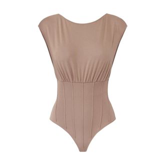 Elisabetta Franchi Dames, Tops, Beige, Maat: XL Viscose