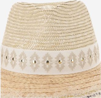 Ferruccio Vecchi Womens Straw And Viscose Blend Hat Natural