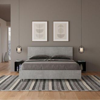 Les Tendances Cama Matrimonio Lamas Gris Cabecero Inclinado 160x190cm Demas I Concrete