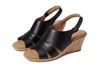 Rockport Briah Sling Womens Sandals Black Leather : 8.5 M (B), Leather/Rubber