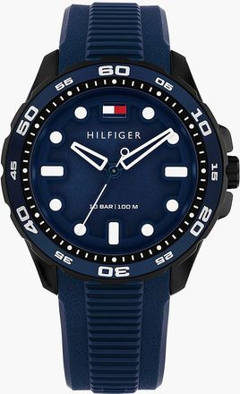 Tommy Hilfiger Mens 42MM Silicone Strap Sport Watch - Navy