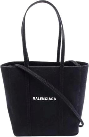 Balenciaga Pre-owned Tote Bags, female, Black, Size: ONE SIZE Pre-owned Canvas Everyday Tote XS Bag