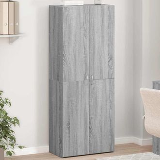 Berkfield Home File Cabinet Grey Sonoma 60x32x153 cm Engineered Wood | Size: 60 x 32 x 153 cm