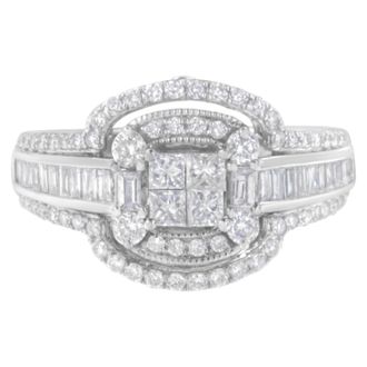 House of Brilliance 14KT White Gold Diamond Cocktail Ring
