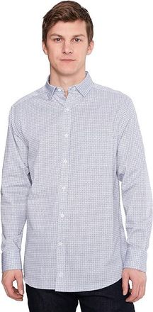 Johnston & Murphy Printed Cotton Shirt Mens Clothing Blue/Tan 1 : 3XL