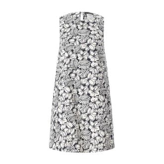 Max Mara Sculpturaal A-lijn Midi Jurk - Dames - Casual kleedjes - Blauw - S - Katoen - Kleedjes