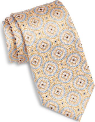 Nordstrom Medallion Silk Tie in Yellow at Nordstrom