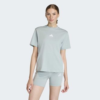 adidas T-Shirt ADIDAS SPORTSWEAR ESSENTIALS 3-STREIFEN COTTON, Damen, Gr. XXL, wonder sage, wei&szlig;, Obermaterial: 100% Baumwolle, normal, Rundhals, Shirts T-Sh