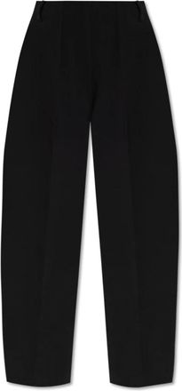 Jacquemus Ovalo trousers - Dames - Wijde Broeken - Zwart - XS - Katoen - Broeken