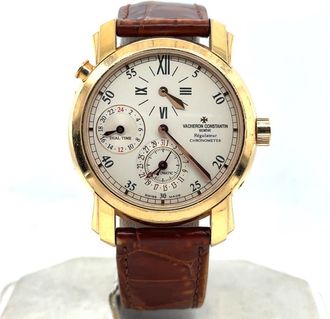 Vacheron Constantin Pre-owned Vacheron Constantin Malte Dual Time Regulator Silver-tone Dial Mens Watch 42005/000J 8901