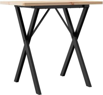 vidaXL Vidaxl - Mesa De Comedor Marco X Madera Maciza Pino Y Acero 80x50x75,5cm