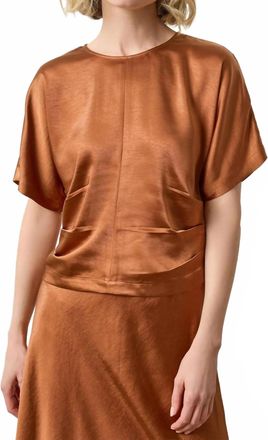 Lilla P Satin Dolman Top In Copper
