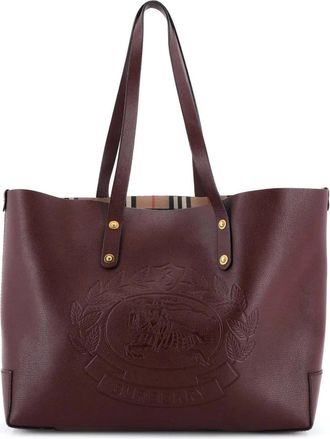 Burberry Crest Shopping Leather Large tote bag - Paars