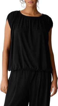 Eileen Fisher Boat Neck Top in Black at Nordstrom, Size Xx-Small