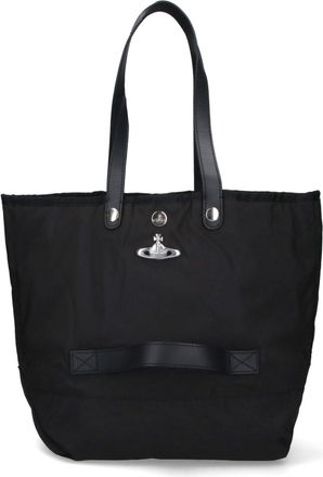 Vivienne Westwood Black Utility Fabric Medium Tote Bag