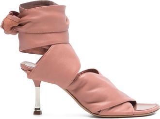 PARIS TEXAS Lorena lace-up sandals - Pink