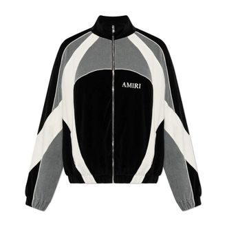 Amiri Zip-throughs, male, Black, Size: S Logo Sweatshirt