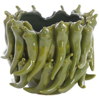 Light & Living Vaso in ceramica Light & Living PEPPER verde scuro