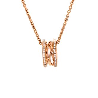 Bulgari B. Zero1 Open Design Legend Zaha Hadid Pendant Necklace 18K Rose Gold with Diamonds