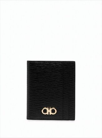 Ferragamo Textured Calf Leather Card Wallet