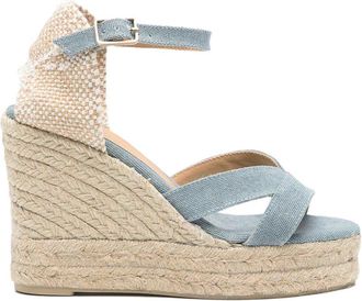 Castaner Bruna Light Blue Wedge Sandals In Jute
