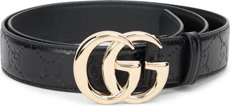 Gucci Womens Belt With Logo Buckle, Black Calfskin Black-Black Black/black