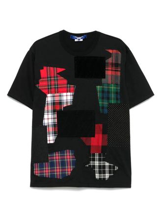 Junya Watanabe patchwork-design T-shirt - men - Polyester/Cotton - M - Black