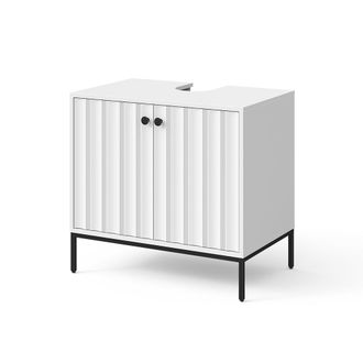 Vicco Mueble Bajo Lavabo Eliza, Ondulaci&oacute;n Blanca, 70 X 63 Cm, Vicco