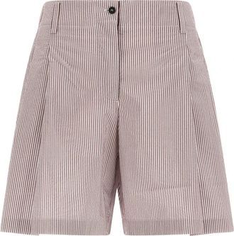Brunello Cucinelli Gestreept katoenmix short - Dames - Korte Broeken - Veelkleurig - S - Katoen - Korte Broeken